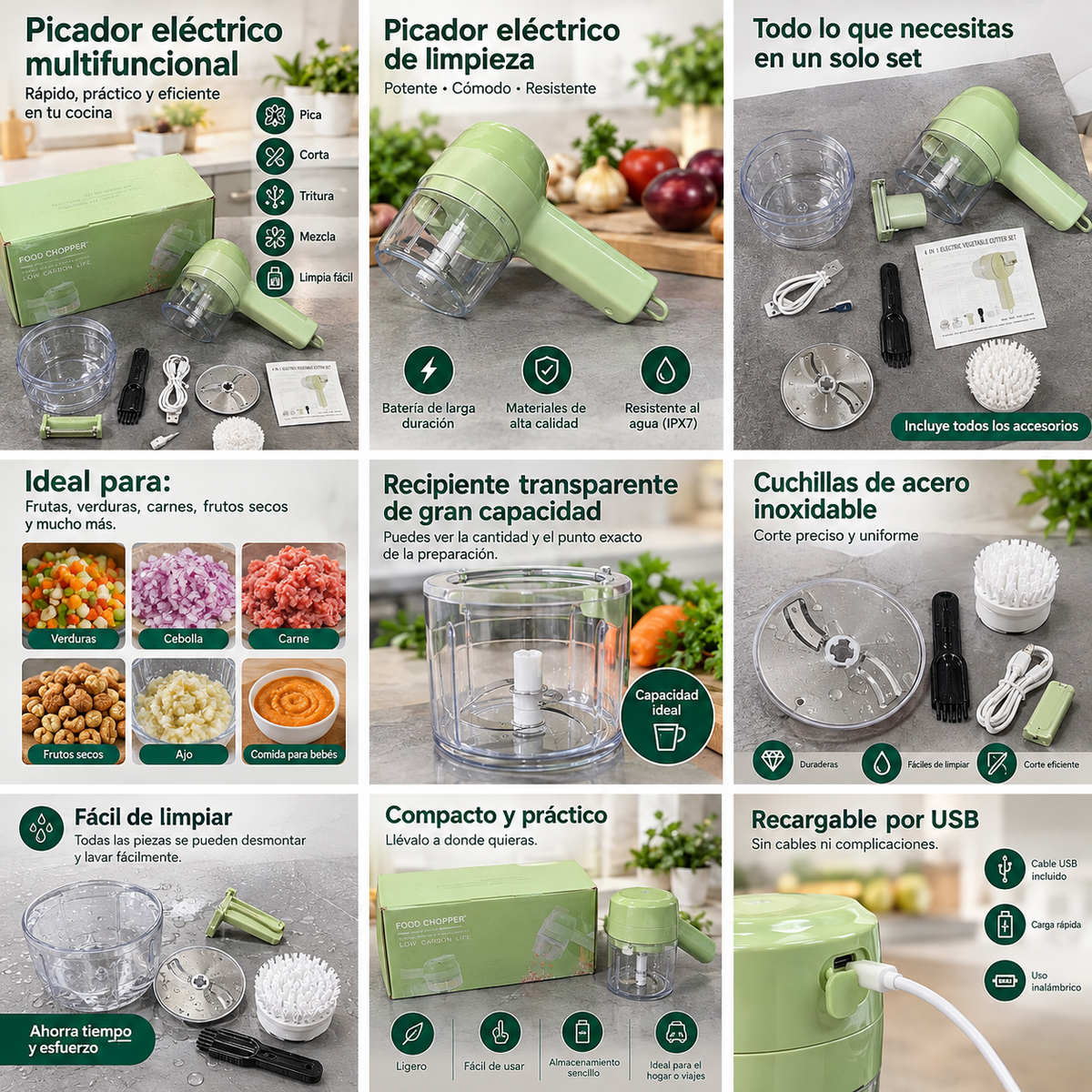 Cepillo eléctrico + picador eléctrico