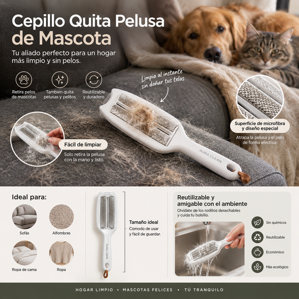 Cepillo quita pelusa de mascota